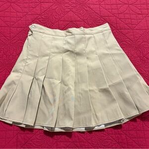 Pleated Khaki Skort